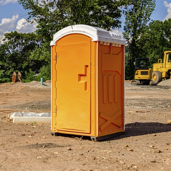 how often are the portable restrooms cleaned and serviced during a rental period in Corn Oklahoma